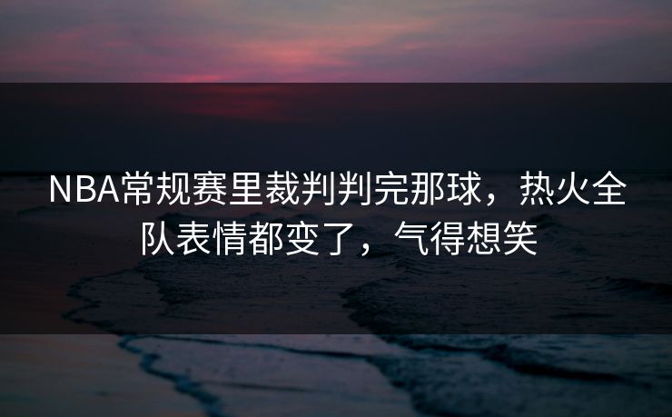 NBA常规赛里裁判判完那球，热火全队表情都变了，气得想笑