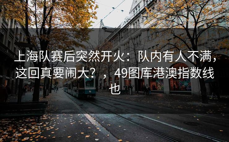 上海队赛后突然开火：队内有人不满，这回真要闹大？，49图库港澳指数线也