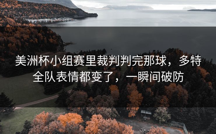 美洲杯小组赛里裁判判完那球,多特全队表情都变了,一瞬间破防 美洲杯小组赛里裁判判完那球,多特全队表情都变了,一瞬间破防