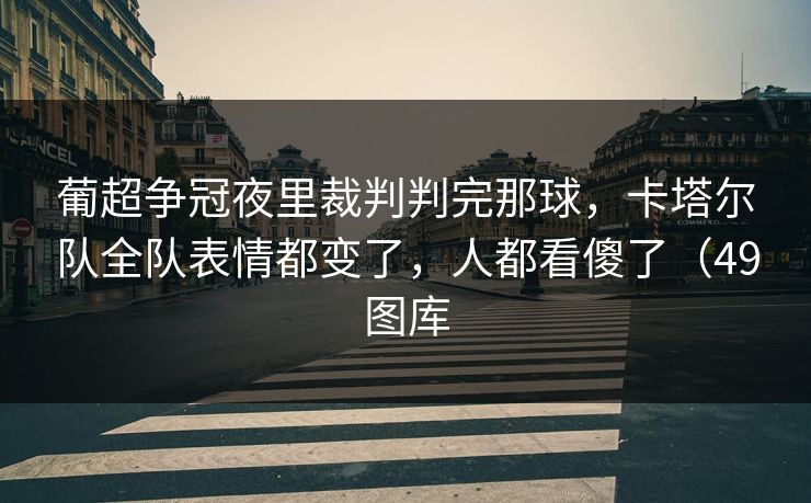 葡超争冠夜里裁判判完那球，卡塔尔队全队表情都变了，人都看傻了（49图库